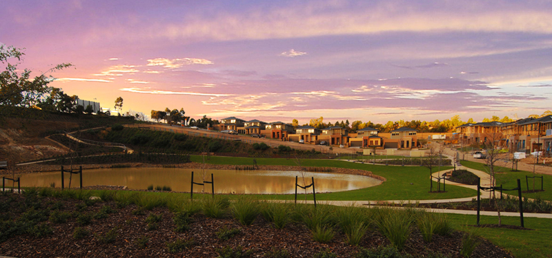 Over Looking Serene Urban Sanctuary & Tranquil Water Feature Picture