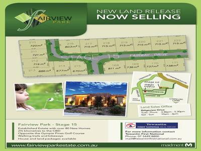 NEW LAND RELEASE - FAIRVIEW PARK ESTATE - STAGE 15 & 16 Picture