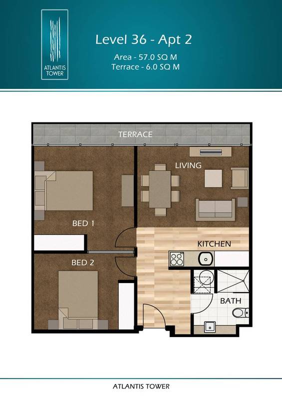 Atlantis Tower - Brand New 2 bedroom Picture 3