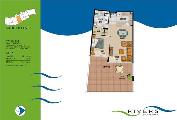 Rivers on the Park - 1 bed, 1 bath with large courtyard - renting now at $340 pw Picture 2